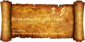 Kratochvill József névjegykártya